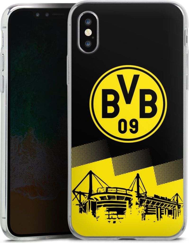 DeinDesign Slim Hülle für Apple iPhone Xs Silikon Case Ultra Dünn Handyhülle BVB Borussia Dortmund Stadion
