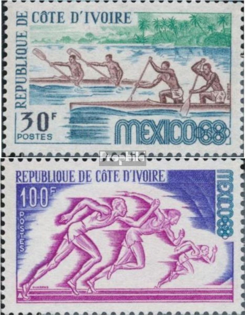 Briefmarken Elfenbeinküste 1968 Mi 331-332 (kompl.Ausg.) postfrisch Olympische Sommerspiele