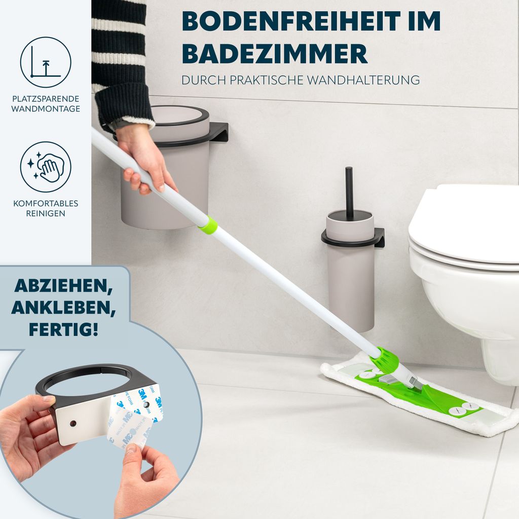 Bremermann Bad-Set Savona 5-tlg. - WC-Bürste, Seifenspender, Schale, Bürstenhalter & Becher In Braun