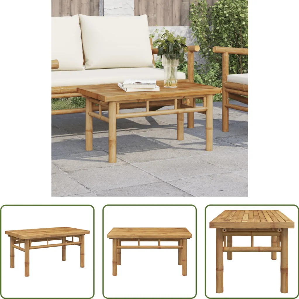 Table Basse Compacte en Bambou pour Petit Espace et Salon Zen 70cm