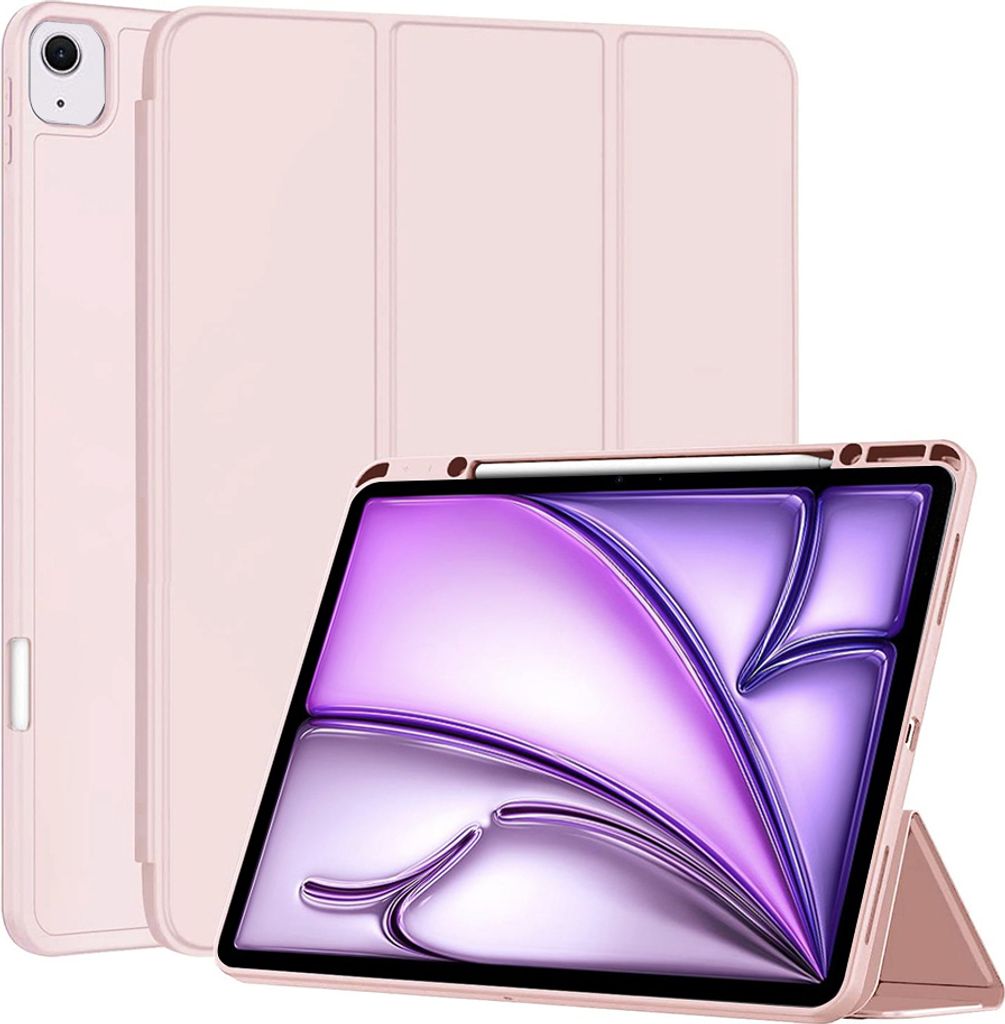 Techsuit Flex Trifold Tablet-Hülle mit Pencil-Halter für Apple iPad Air 6 13 2024 - Rosa