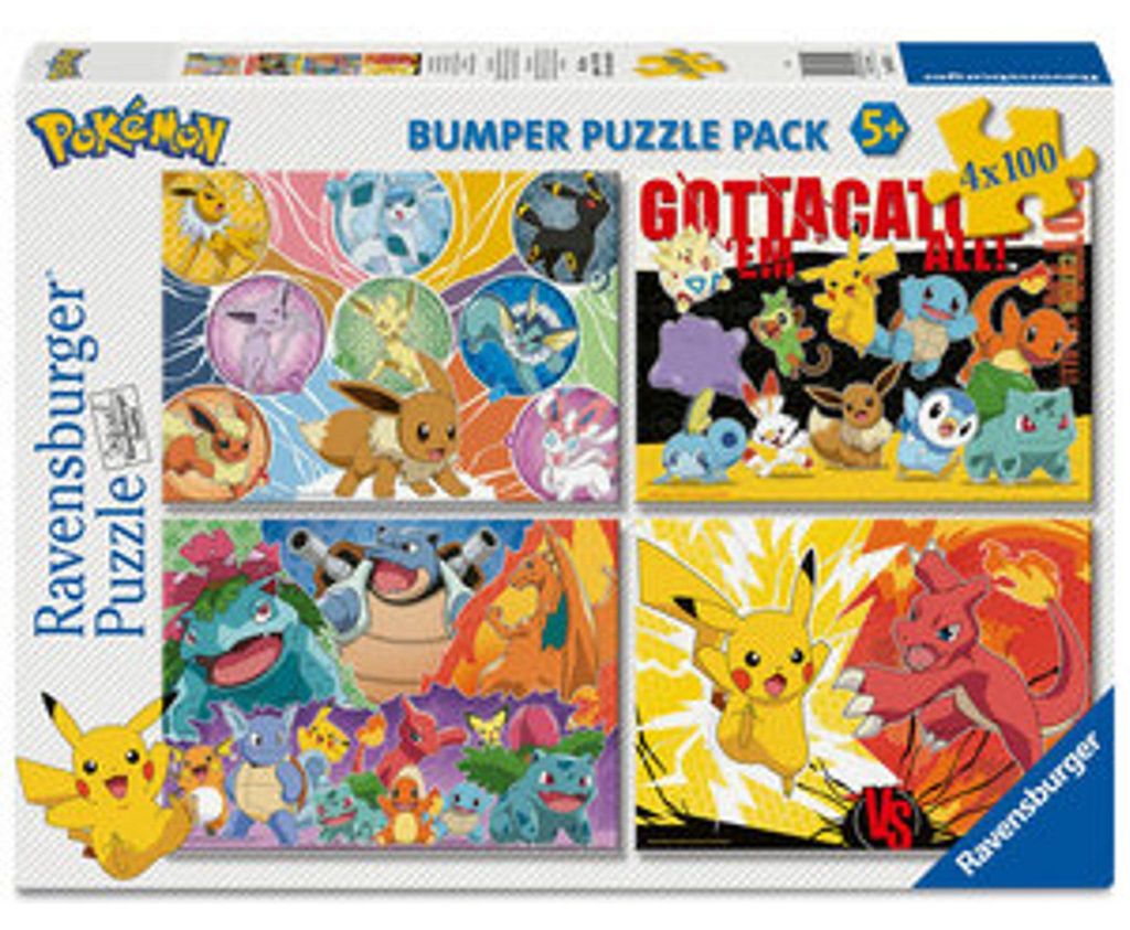 4x100 puzzles Pokemon pour enfants Image du produit 