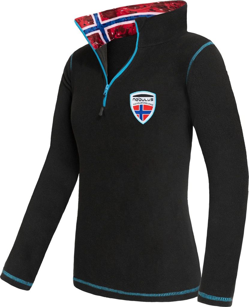 Nebulus Fleecepullover NARDY Damen, warmer Fleecepullover, Pulli aus Fleece mit Half Zip Reißverschluss, P5436 - Damen, schwarz, L/40