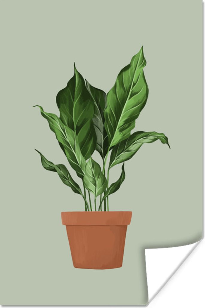 MuchoWow® Poster Pflanzen - Blumentopf - Grün 20x30 cm - Produktbild 