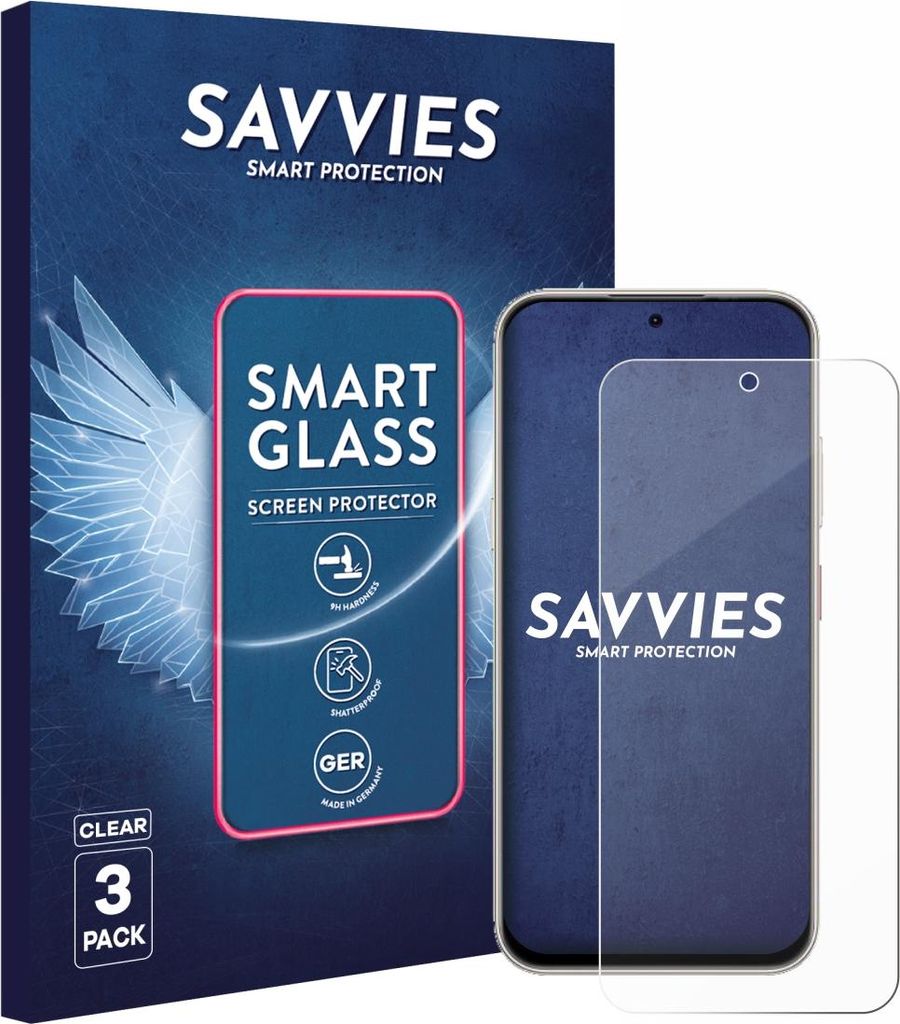 3x Savvies Schutzglas Folie für Nubia V80 Pro 9H Panzer Schutzfolie Glas Displayschutz klar transparent