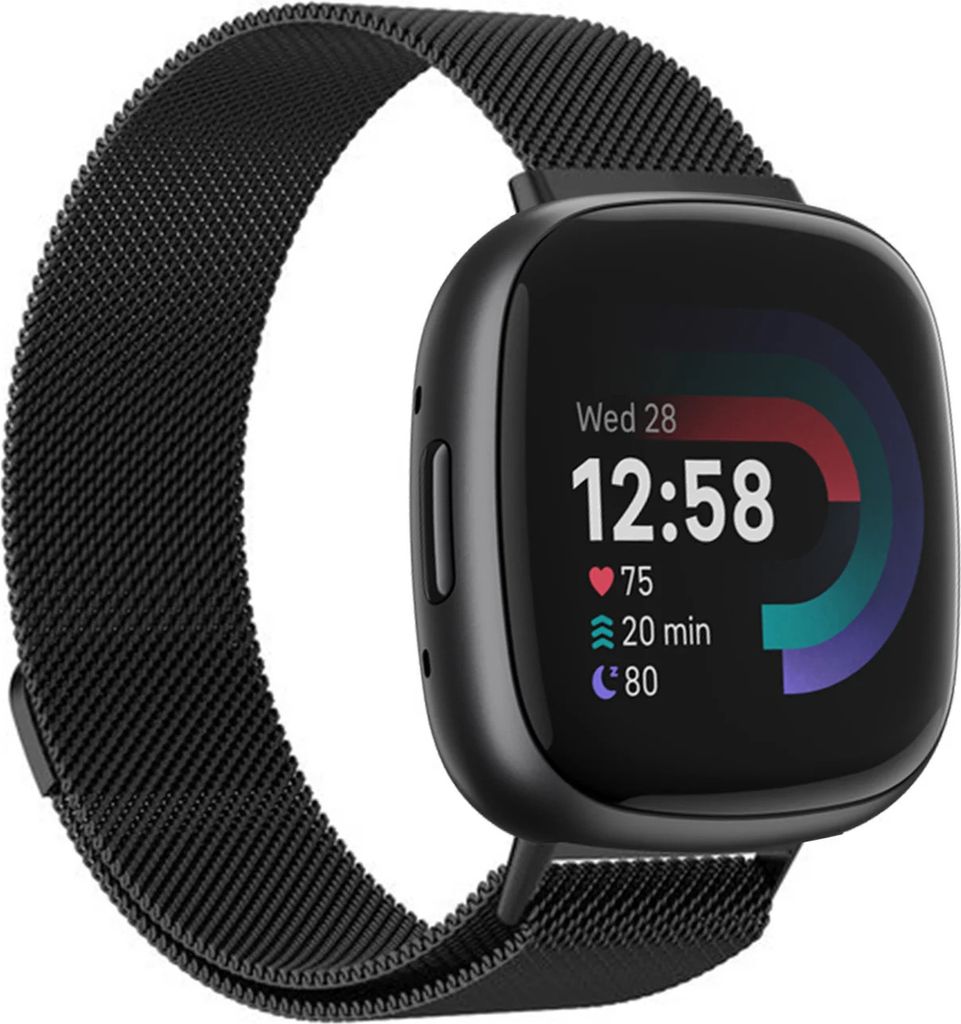 Strap-it Milanese Armband - Kompatibel mit Fitbit Versa 4 Armband Ersatzarmband Edelstahl - Magnetverschluss - Hochwertiges Material - für Armband...