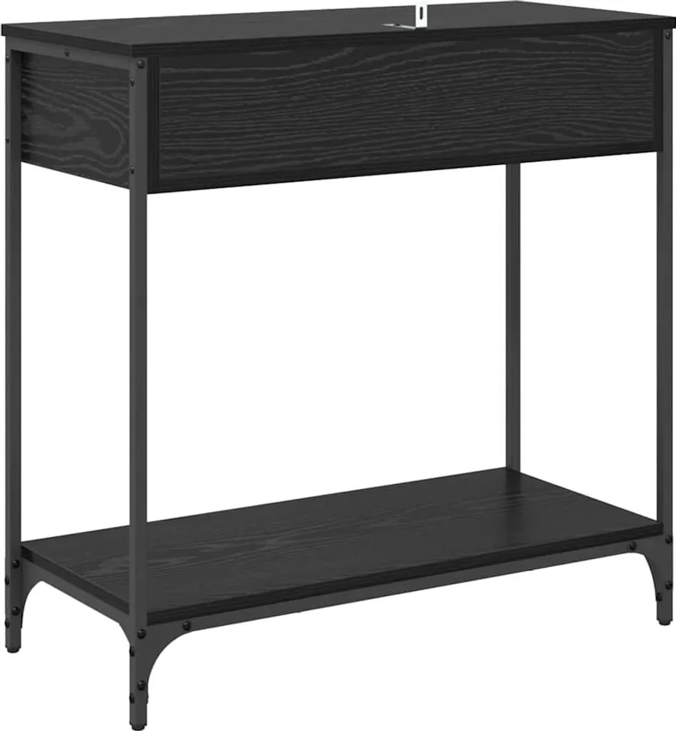 SYFAX™ Tavolo consolle Rovere Nero 75 x 34,5 x 75 cm Legno multistrato
