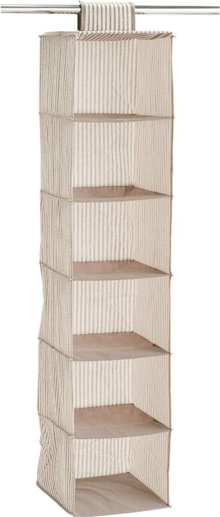 Zeller Hänge-Aufbewahrung "Stripes", beige, Vlies, verschiedene Varianten Größe: 6 Fächer