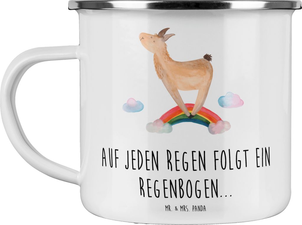 Mr. & Mrs. Panda Emaille Tasse Mit Enttäuschungen umgehen - Weiß - Geschenk, Handgefertigte Produkte, Teetasse, Trost, Pott, Unterstützung, Zuve...