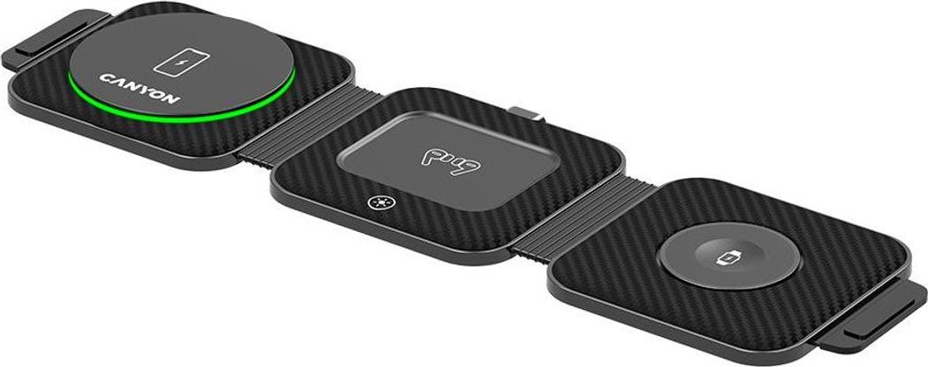CANYON Wireless Charger WS-305 15W 3-in-1 Faltbar Schwarz