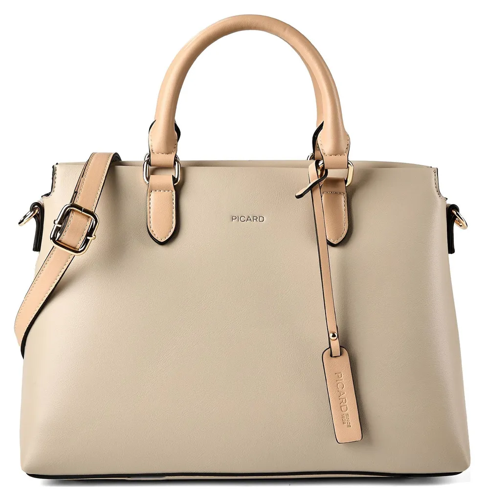 Sac shopping Riviera Picard en cuir grainé beige - Design ergonomique - 6