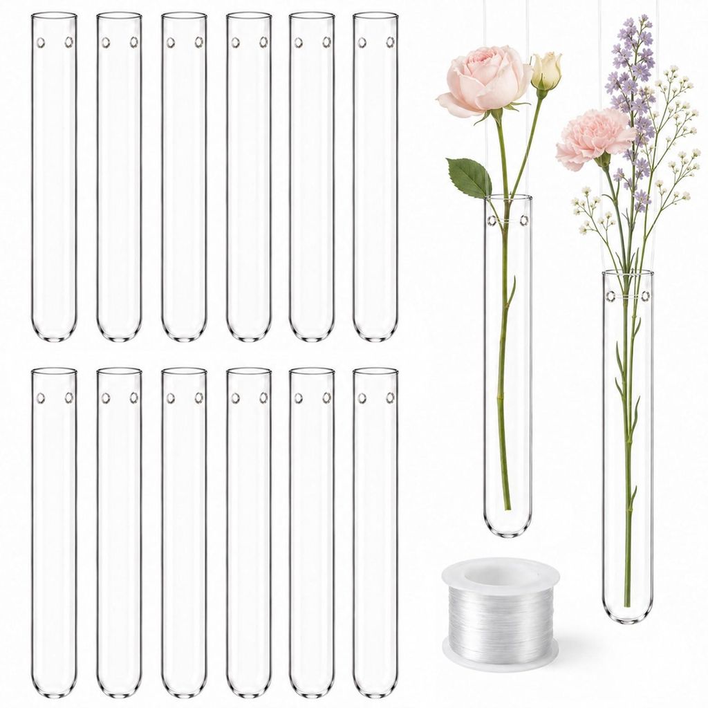 Omgoods - Reageerbuisjes voor Bloemen met Ophanglijn - 20 x Productafbeelding 