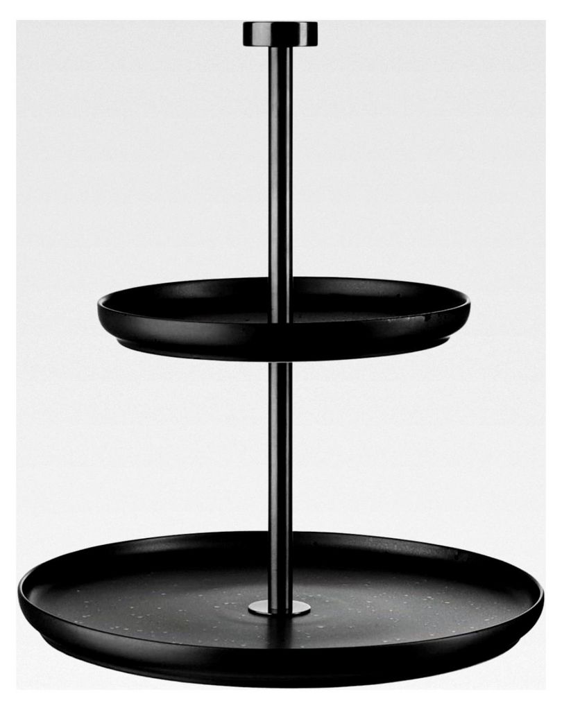 Etagere aus Porzellan, 23,5 cm, Schwarz