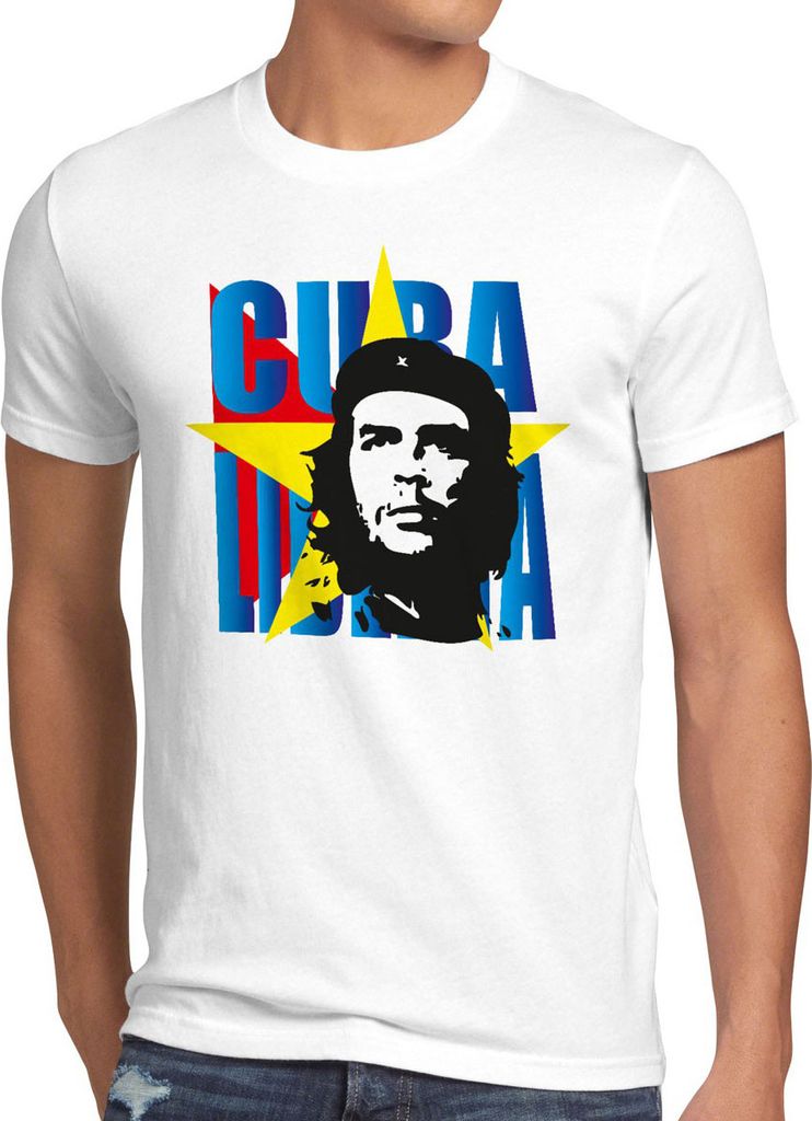 style3 Viva Cuba T-Shirt Herren kuba revolution havanna, Größe:5XL, Farbe:Weiß
