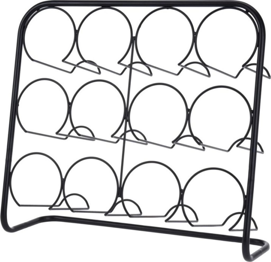 Halter für 12 Weinflaschen Home&Styling Collection, Metall, 45x14x38 cm, schwarz