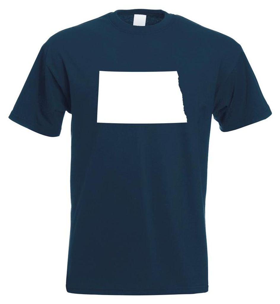 Kiwistar - T-Shirt - Navy - USA - Bundesstaat - North Dakota Herren Funshirt Bedruckt Design Sprüche Spruch Motive - mit Motiv Bedruckt - Funshirt...