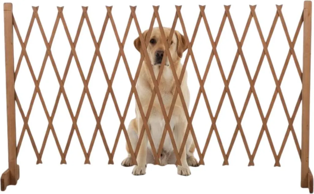 Barrière pour Chien Extensible pour Escaliers et Intérieur Bois 124cm