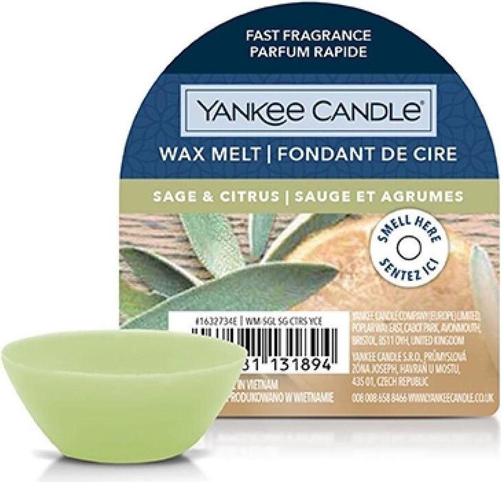 Yankee Candle CANDLE ORIGINAL WAX MELT Kerze #Sage & Citrus 22 gr