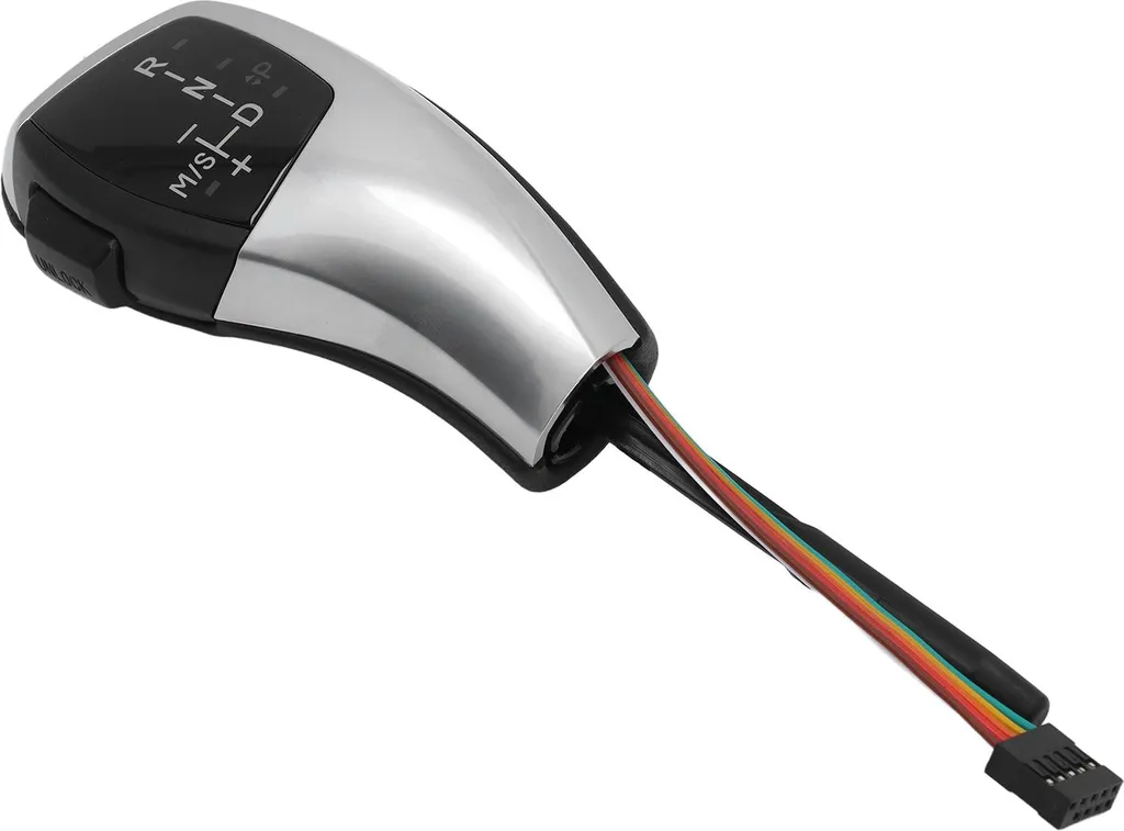 Pommeau de vitesses LED lumineux argenté avec bouton start stop