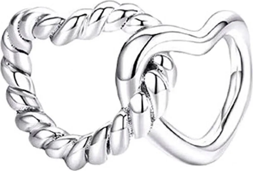 Ciondoli per Pandora Cuori intrecciati Sì Argento S925 MODA TRUSKY