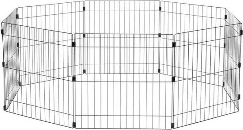 Sicherheitszaun für Haustiere - Drehflügeltor - 8 Paneelen - Schwarz - 1,7 m²