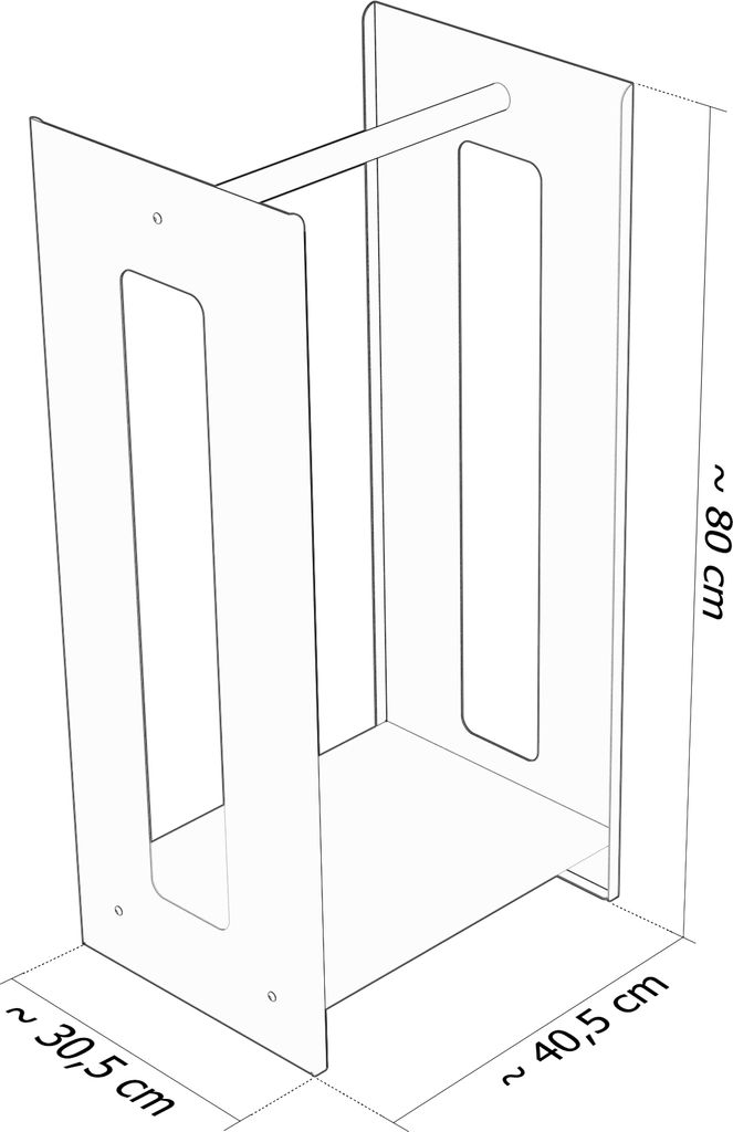 Kaminholzregal Kaminholzständer Massiv Pulverbeschichtet, Design:Schwarz Industrial