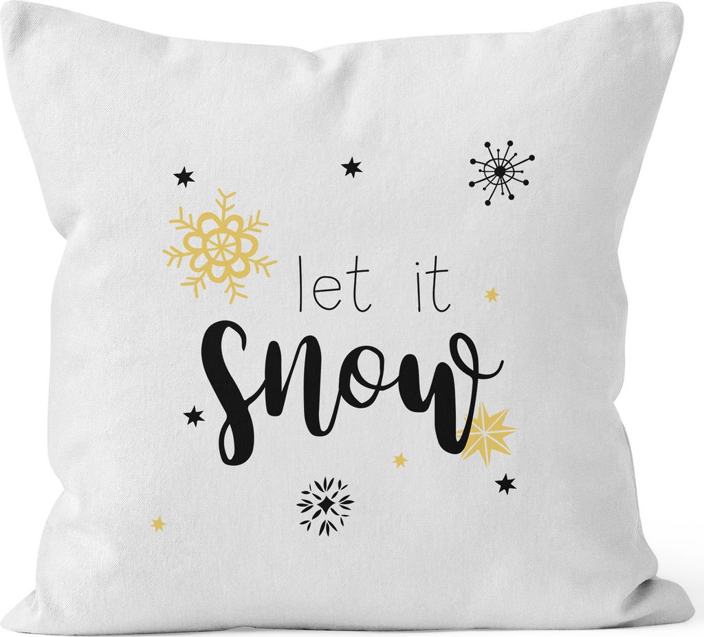 Kissenbezug Weihnachten Winter Let it snow Spruch Schnee Produktbild 