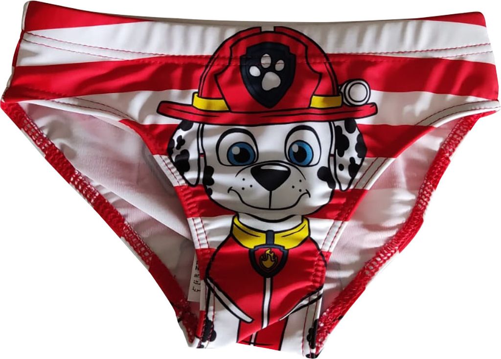 Paw Patrol Marshall Badehose Badeslip weiß-rot gestreift Produktbild 