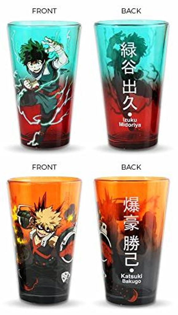 Bem's SA, My Hero Academia, multicolore, vetro, 2 pezzi, Immagine del prodotto 