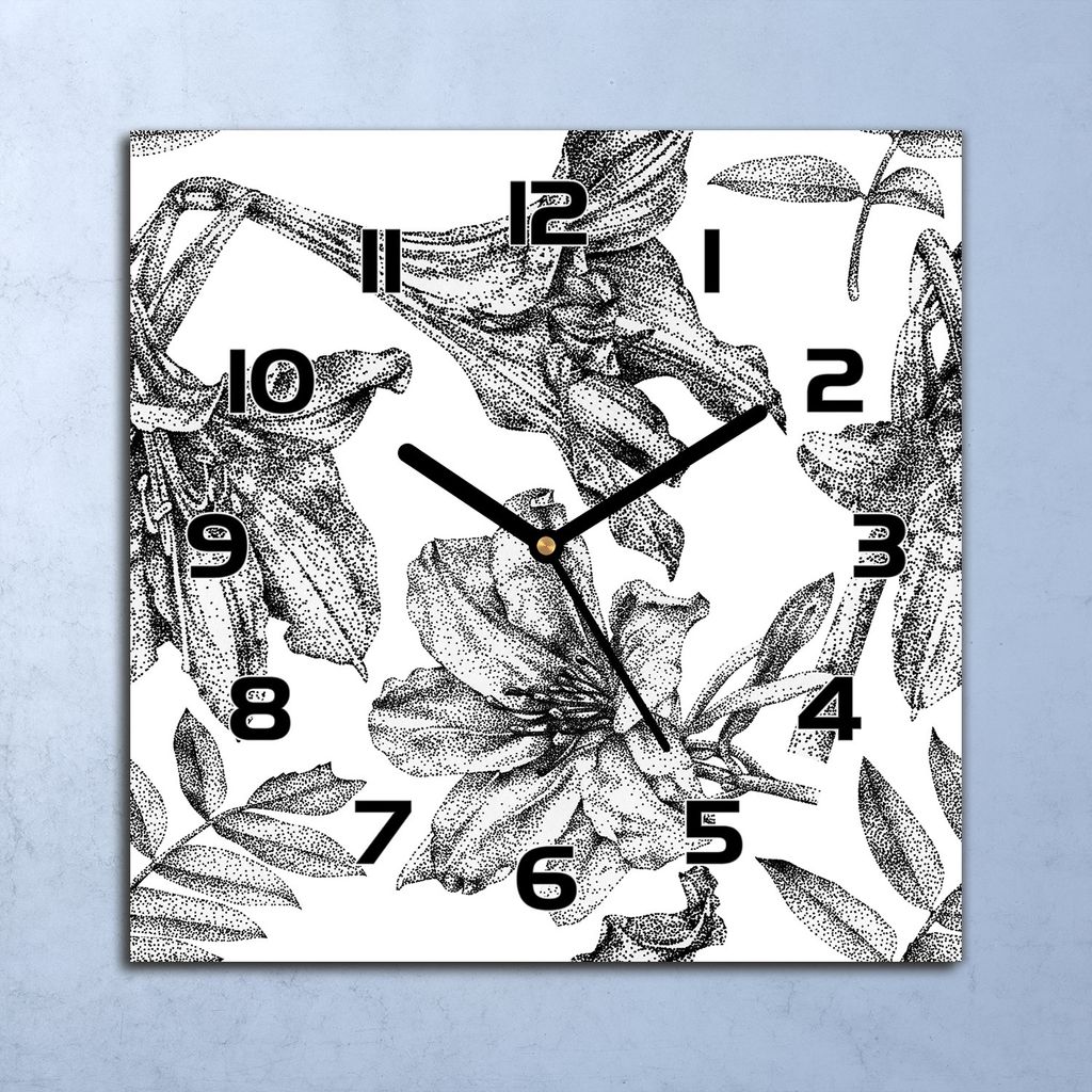 Wanduhr Echt-Glas-Küchenuhr Gepunktete Lillie Quarz Lautlos Produktbild 