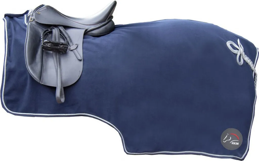 Couverture anti-sueur HKM pour les reins bleu foncé pour cheval de sport