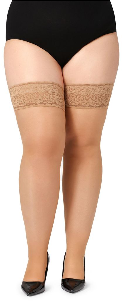 Bellivalini Damen halterlose Strümpfe mit Spitze Plus Size Produktbild 