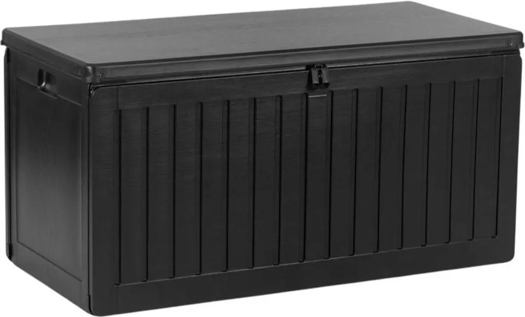 Coffre de jardin 270L noir 109x51x55cm : coffre de rangement extérieur
