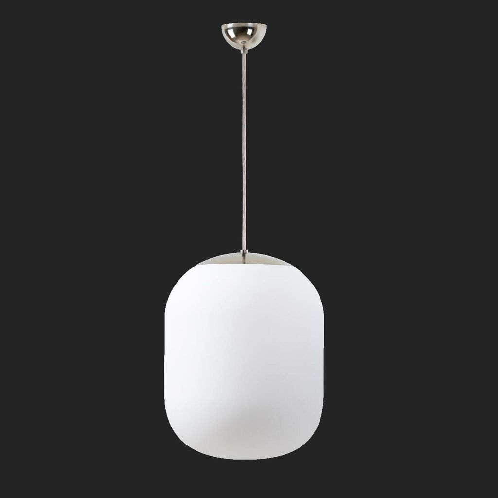 OSMONT TAN67371 TANIA S2 Hängeleuchte aus poliertem Edelstahl / weiß, Schutzart IP40, 3000 K, 41 W LED-Notbeleuchtung, kombiniert, 3 Stunden