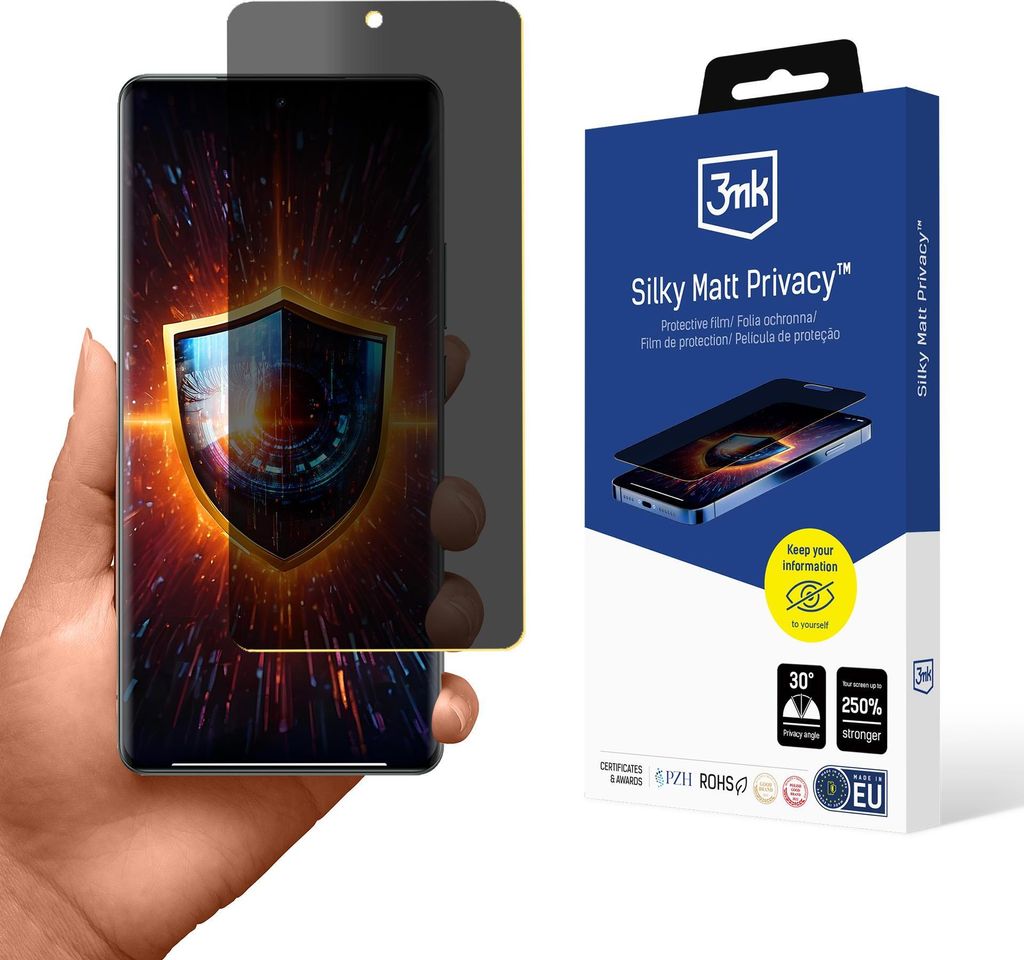 3mk Display Schutzfolie Privatisierung Film Handyfolie Silky Matt Privacy für Realme GT 6 Self-Heal