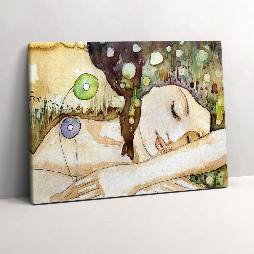 Aquarell eines schönen Mädchens – Leinwandbild Wandbild – 80x60 cm – Leinwandbilder – Wandbilder – Schlafzimmer – Flur
