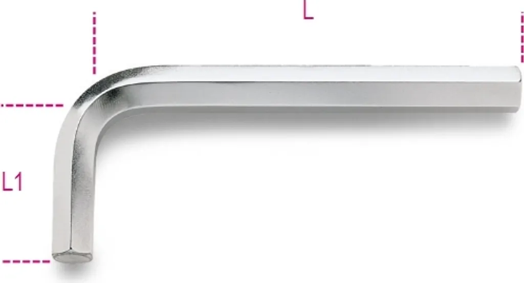 Chiave Beta 96 5 mm Maschio Esagonale Piegata Cromata - Professionale