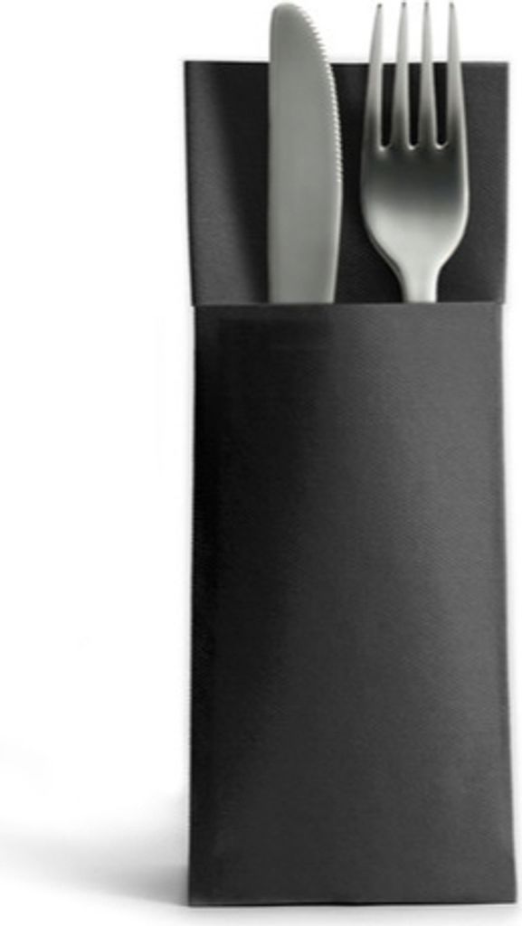 50 Airlaid Besteckservietten Bestecktaschen schwarz