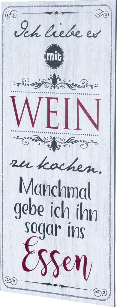 Wandbild 20x40cm Küchendeko Küche Wein Spruch Deko Wandschild Bild Wanddeko