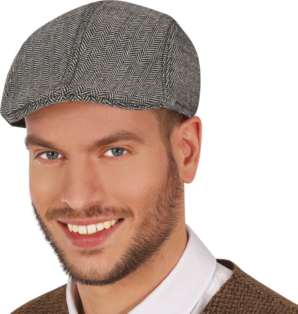 Dieb 20er Jahre Schiebermütze Braune Fischgräten Optik Produktbild 
