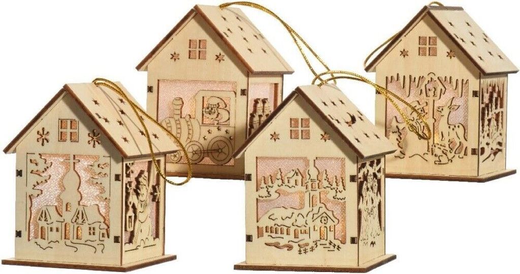 LED Holz Haus Batterie betrieben