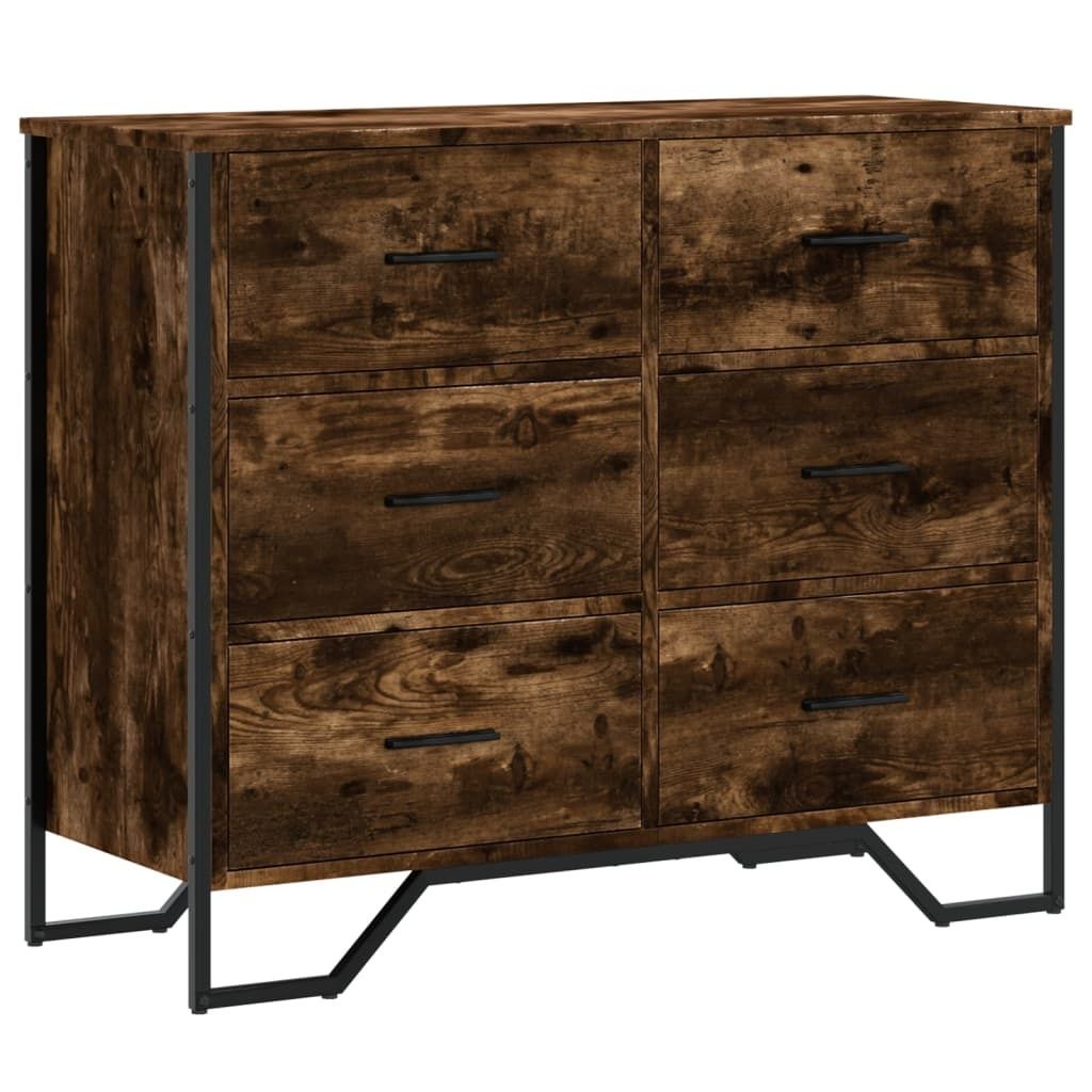 vidaXL Kommode Räuchereiche 91x35,5x74,5 cm Holzwerkstoff