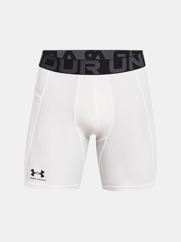 Under Armour Men's HeatGear Armour Compression Shorts White/Black XL Laufunterwäsche
