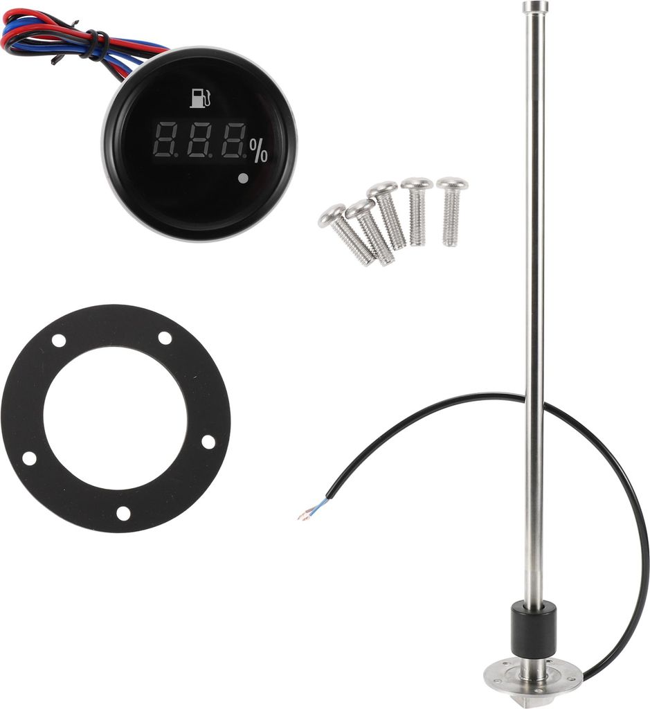 Kraftstoff-Sendeinheit und Messgerätesatz Boot Kraftstoff-Sendeinheit Marine Kraftstoff-Sendeinheit 17,72" Länge Metall Silberton 1 Satz 0-190 Ohm