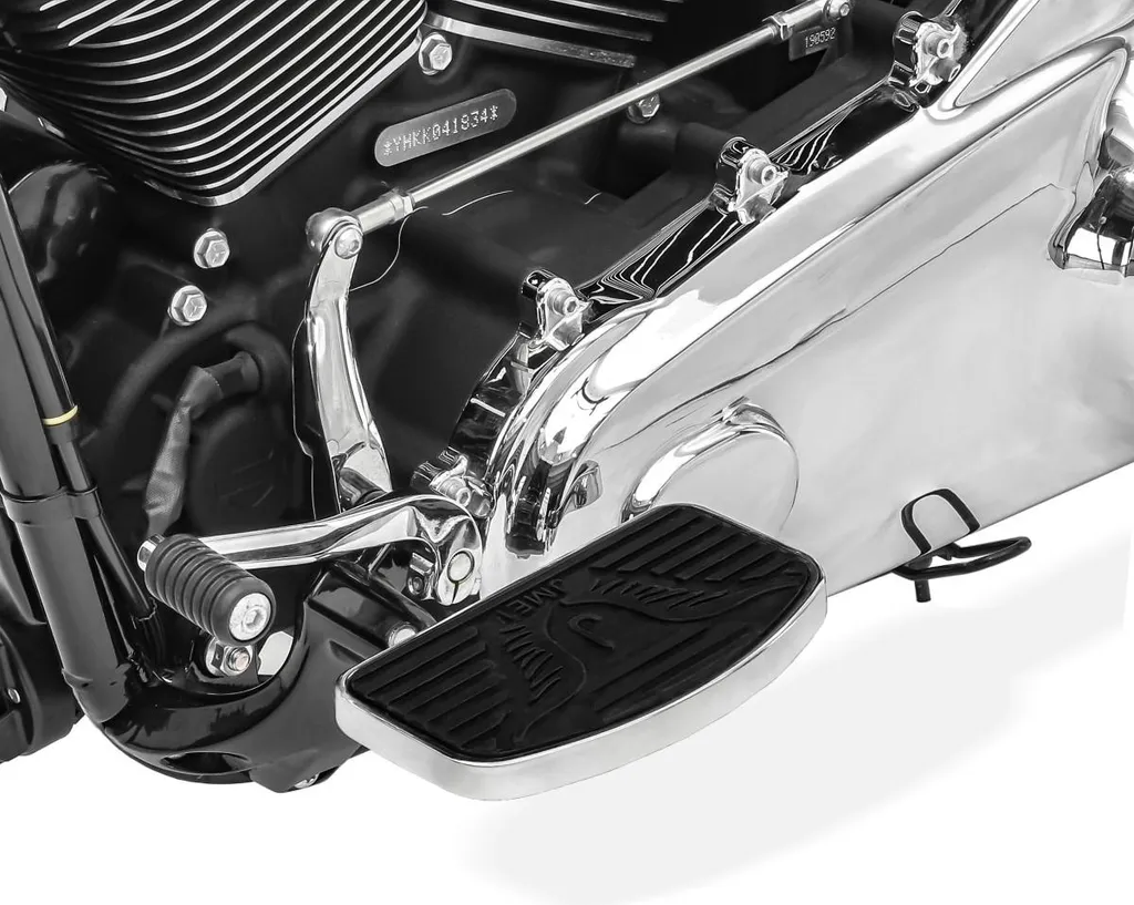 Repose-pieds larges type plateau pour moto Chopper custom avec inserts - 5