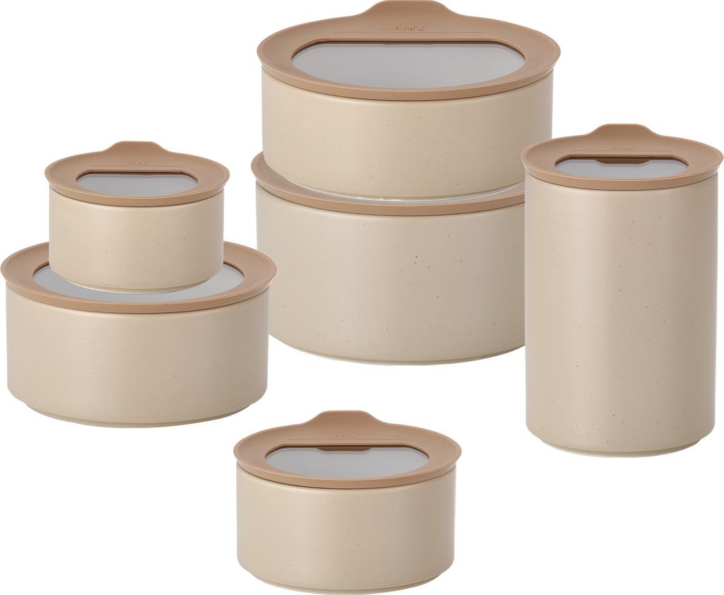 Neoflam - FIKA One Keramik Vorratsbehälter Set, 6tlg. - Sand Beige