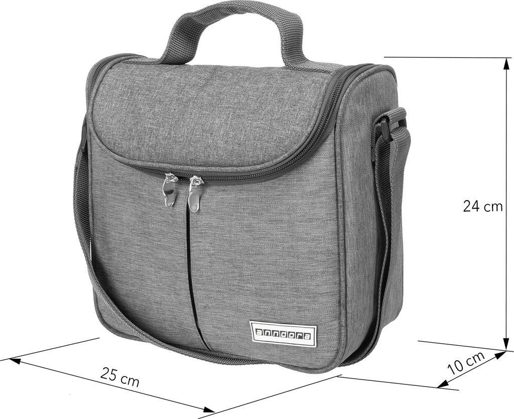 Kleine Mini Kühltasche anndoratwist silver grau 4 Liter oder 6 0,5 Liter PET Flaschenmit Tragegurt - twist silver