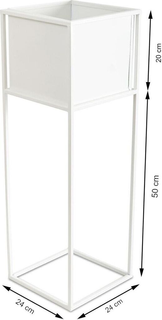 Moderner Blumenständer weiß 70 cm GLAM Produktbild 3