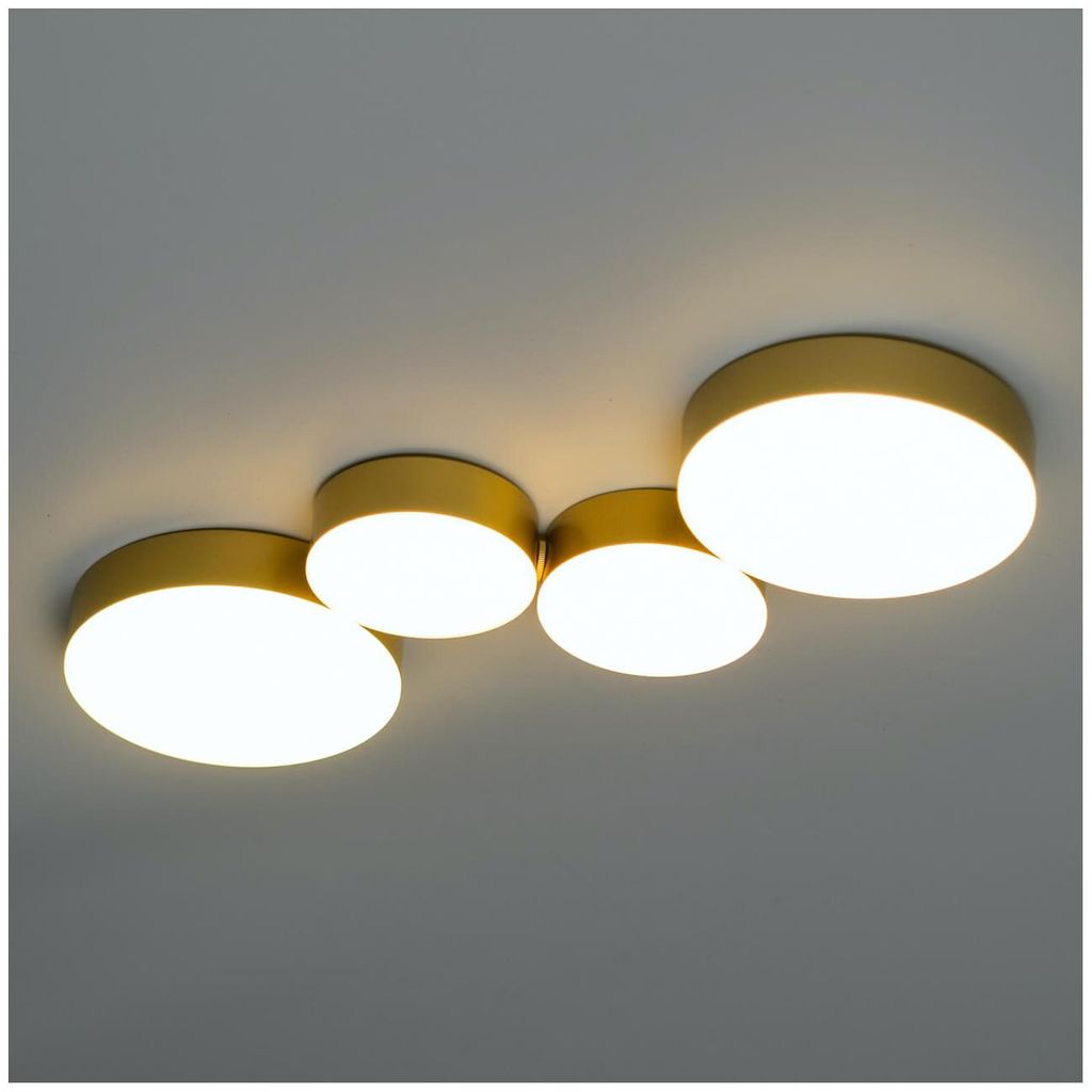 Moderne goldene Deckenleuchte mit 4 LED-Strahlern - Skavi