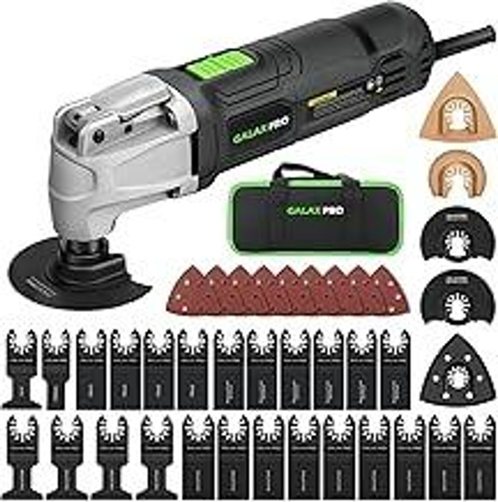 GALAX PRO Oszillierende Werkzeuge, 6 variable Geschwindigkeiten, 15000-22000RPM Multifunktionswerkzeug, 260W, 40-teilig, Zubehör mit Schnellspanne...